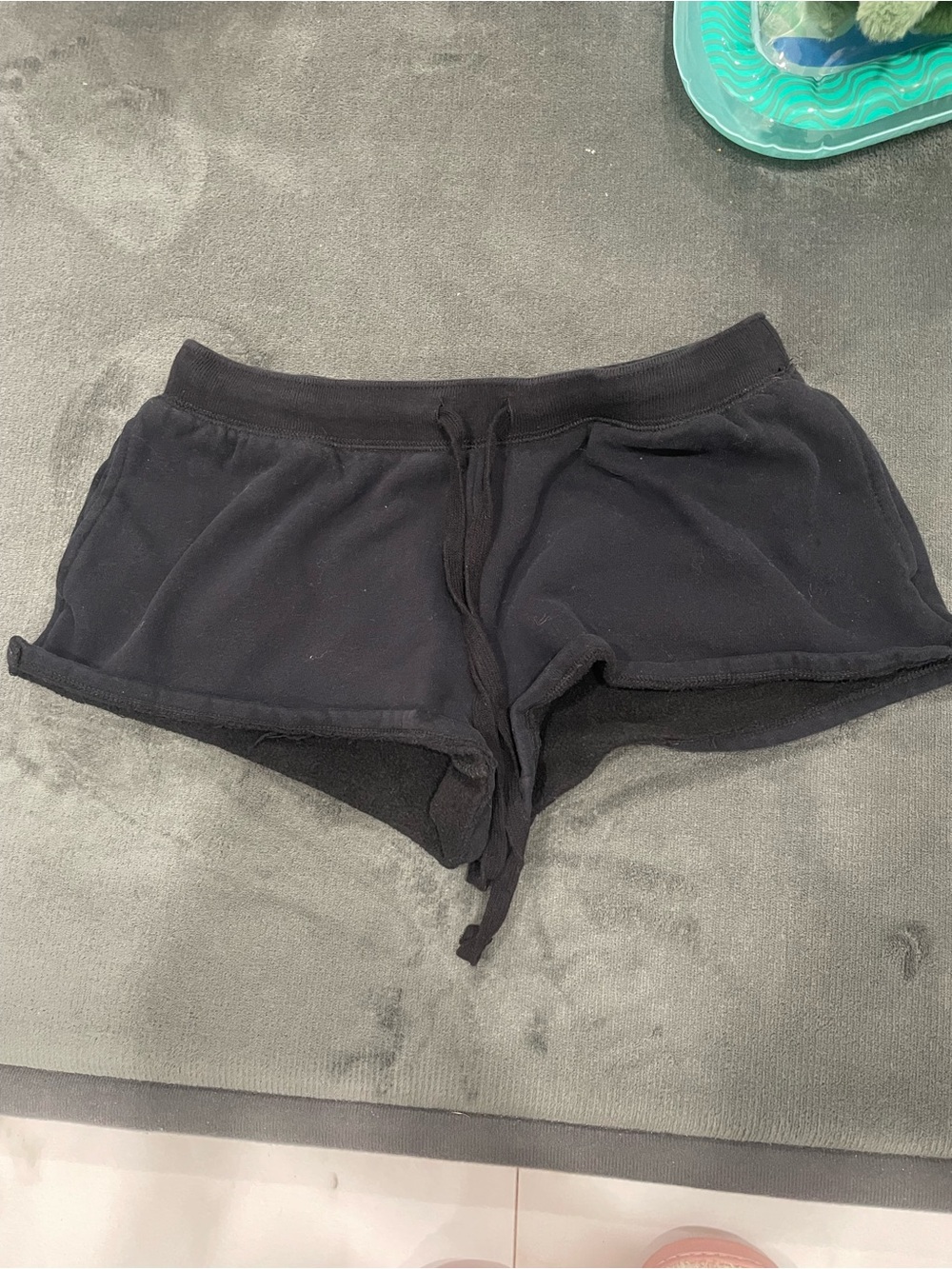 Aeropostale Black Cozy Drawstring Sleep Shorts